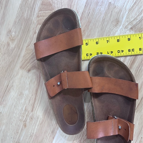 Jour Ferie Paris Flat Sandals Mens EU 45 Brown Slides Leather - Picture 5 of 9